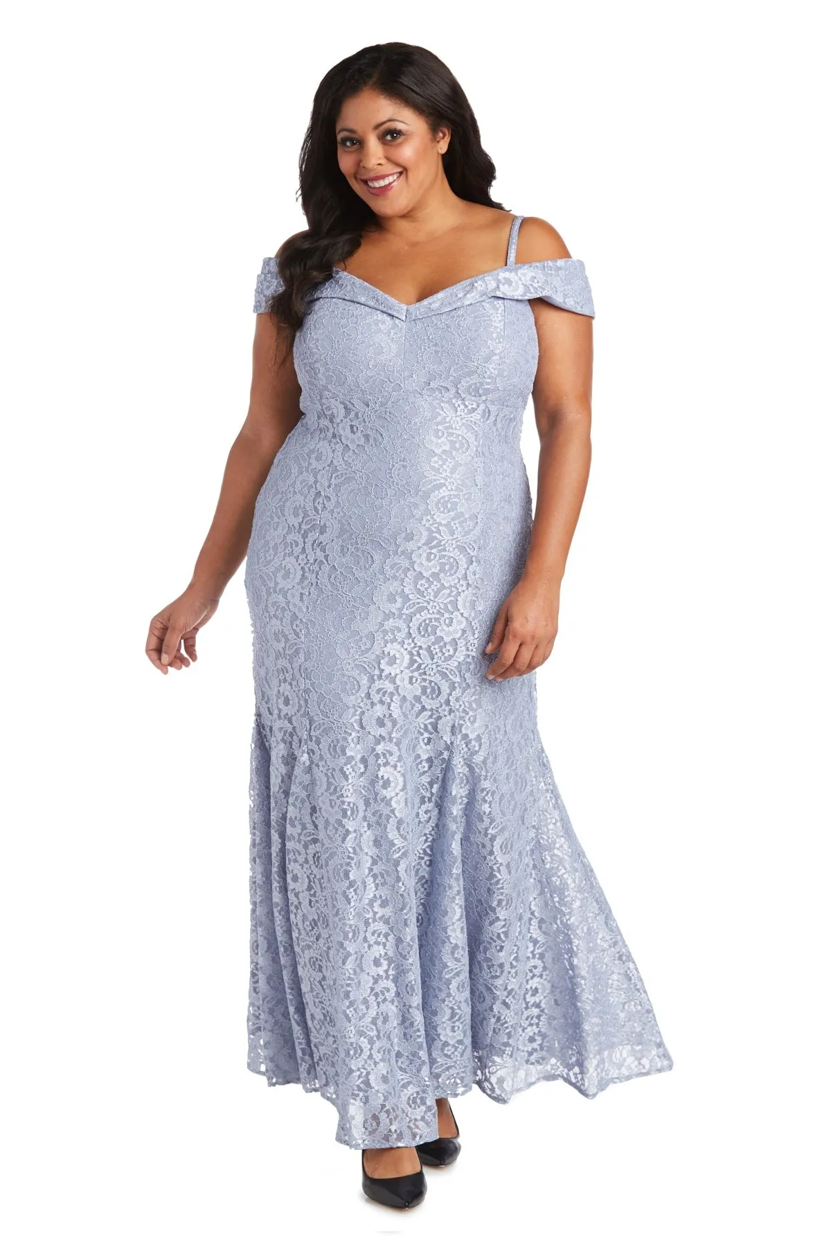 Off the Shoulder Fishtail Evening Gown - Plus sold by R&M Richards product image thumbnail 3