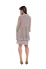 Shift Dress with Sparkling Neckline and Soft Jacket with Sheer Sleeves sold by R&M Richards