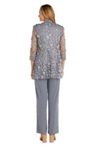 Two Piece Mock 3D Flower Embellished Mesh and Ity Pant Set - Petite sold by R&M Richards