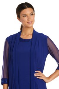 Shift Dress with Embellished Neckline and Sheer Jacket sold by R&M Richards