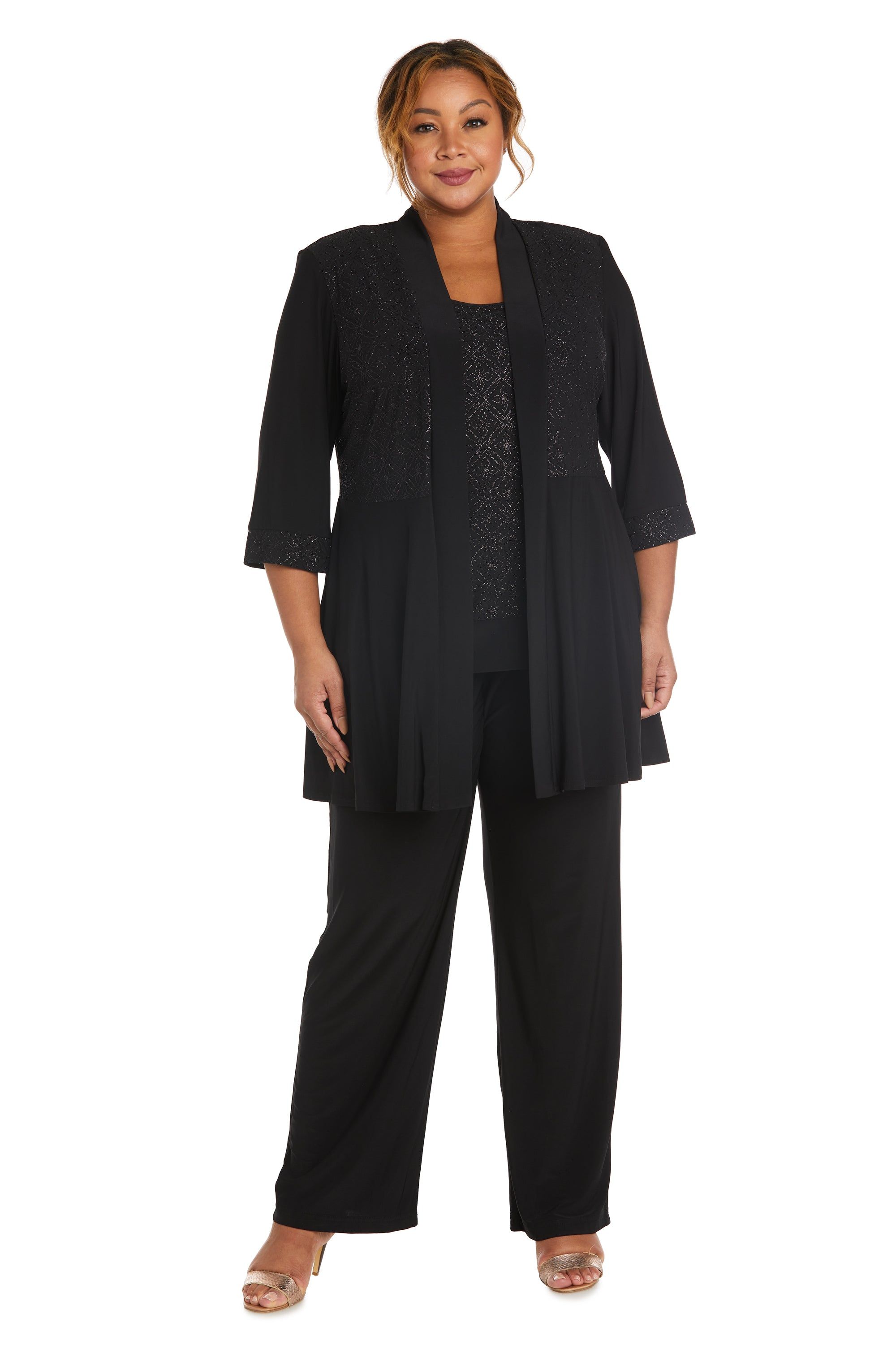 Two-Piece Pant Set with Lace Detail - Plus sold by R&M Richards