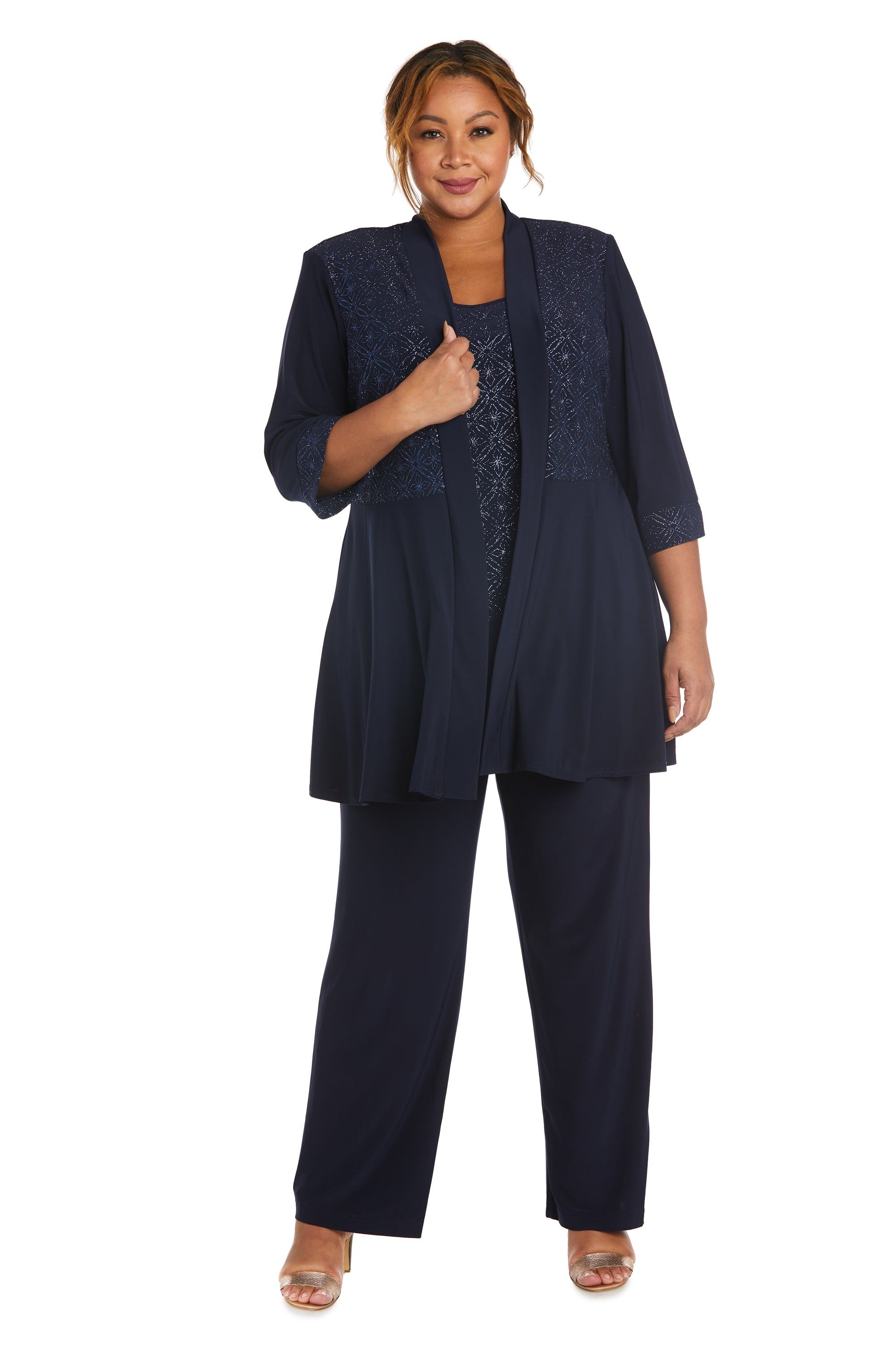 Two-Piece Pant Set with Lace Detail - Plus sold by R&M Richards product image thumbnail 4