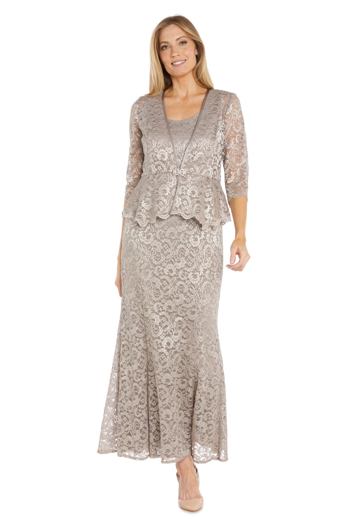 Long Sequined Gown with Matching Jacket sold by R&M Richards