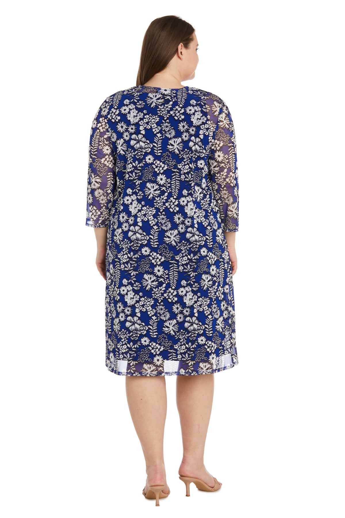 Puff Flower Printed Jacket Dress - Plus sold by R&M Richards product image thumbnail 2
