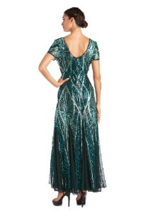 Long Sequin Beaded Godet Dress sold by R&M Richards