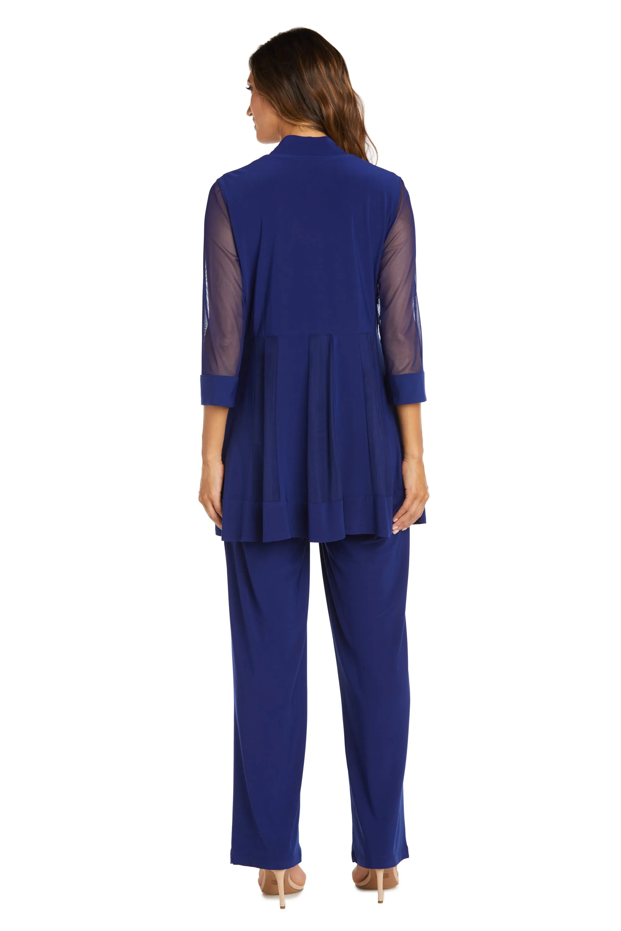 Three Piece Pantsuit With Sheer Sleeves and Neckline Beading sold by R&M Richards product image thumbnail 5