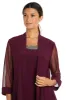 Three Piece Pantsuit With Sheer Sleeves and Neckline Beading sold by R&M Richards