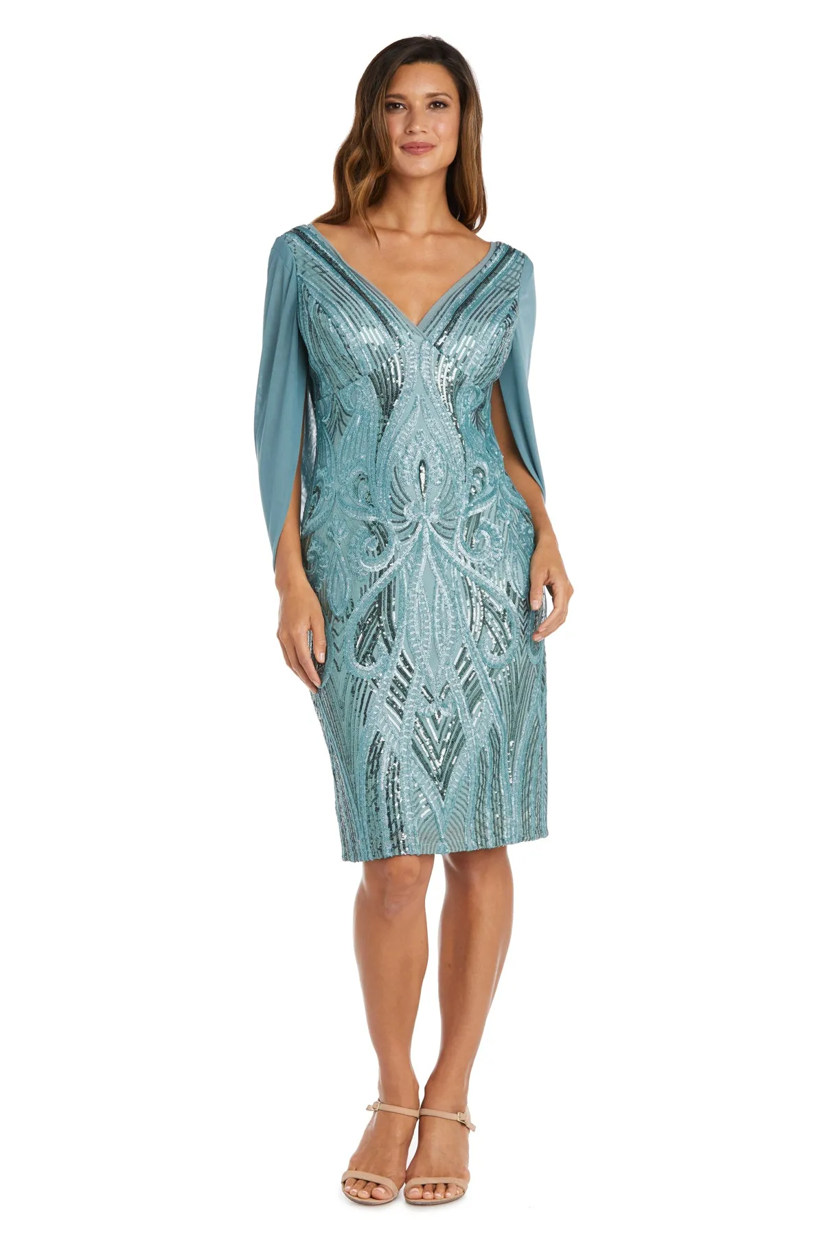 Stunning Sequin Cocktail Cape Dress sold by R&M Richards product image thumbnail 4