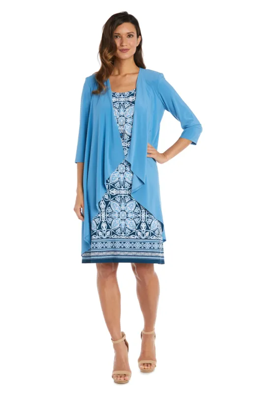Two-Piece Puff Print Jacket Dress - Petite sold by R&M Richards