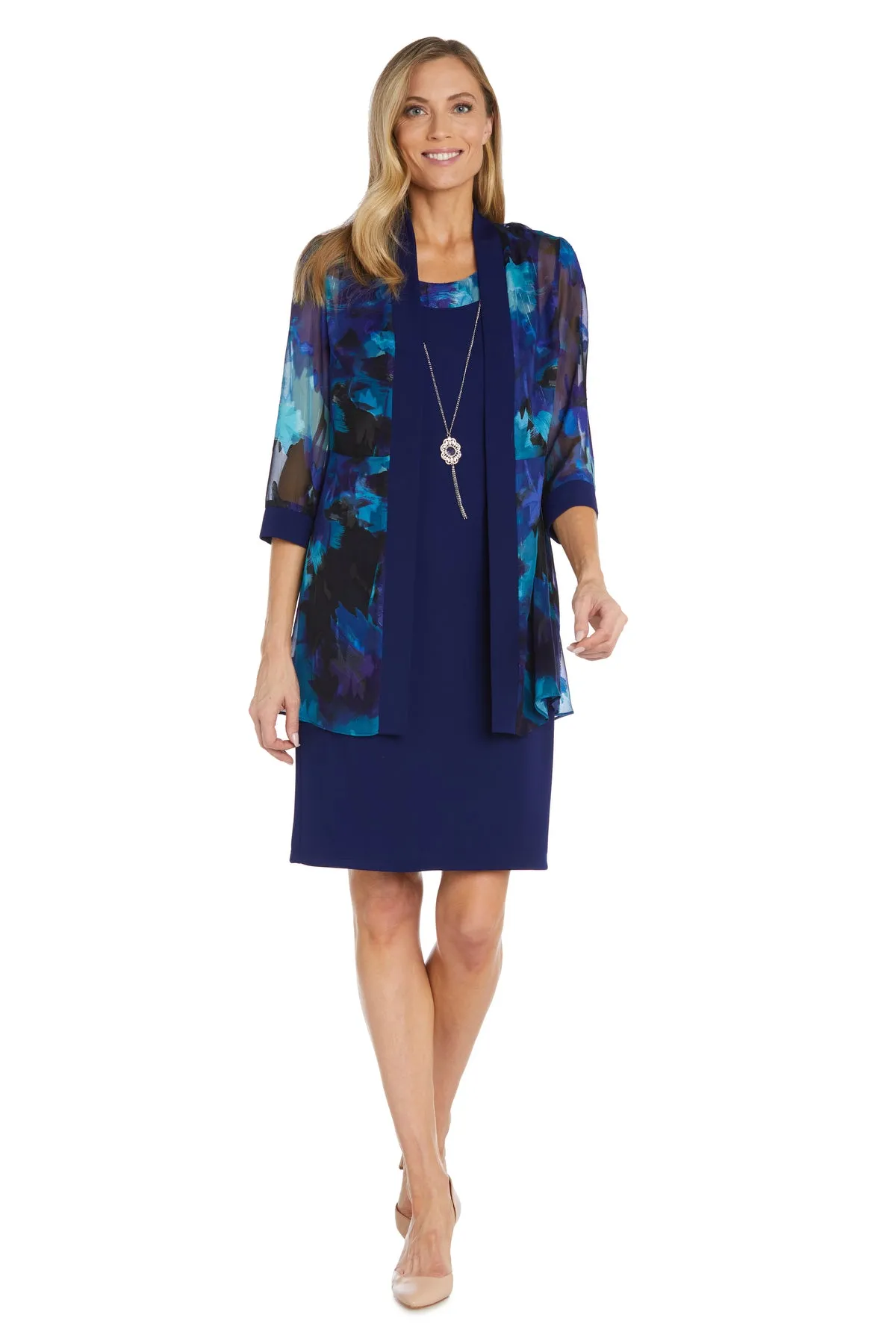 Printed Chiffon Jacket Dress with Tank Dress sold by R&M Richards