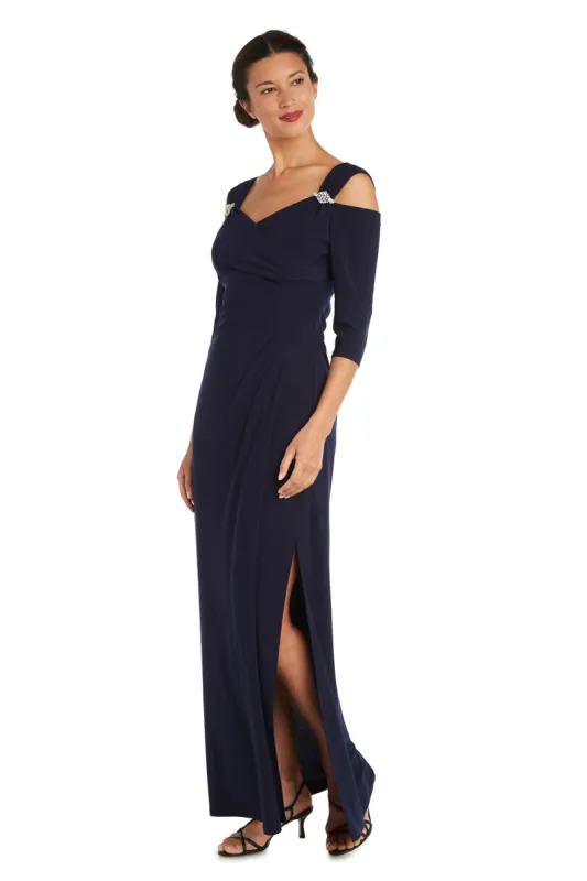 Column Evening Gown with Off the Shoulder Cutouts sold by R&M Richards