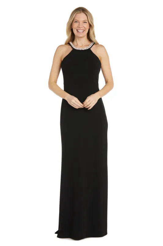 Evening Gown with Rhinestone Halter  Neckline sold by R&M Richards