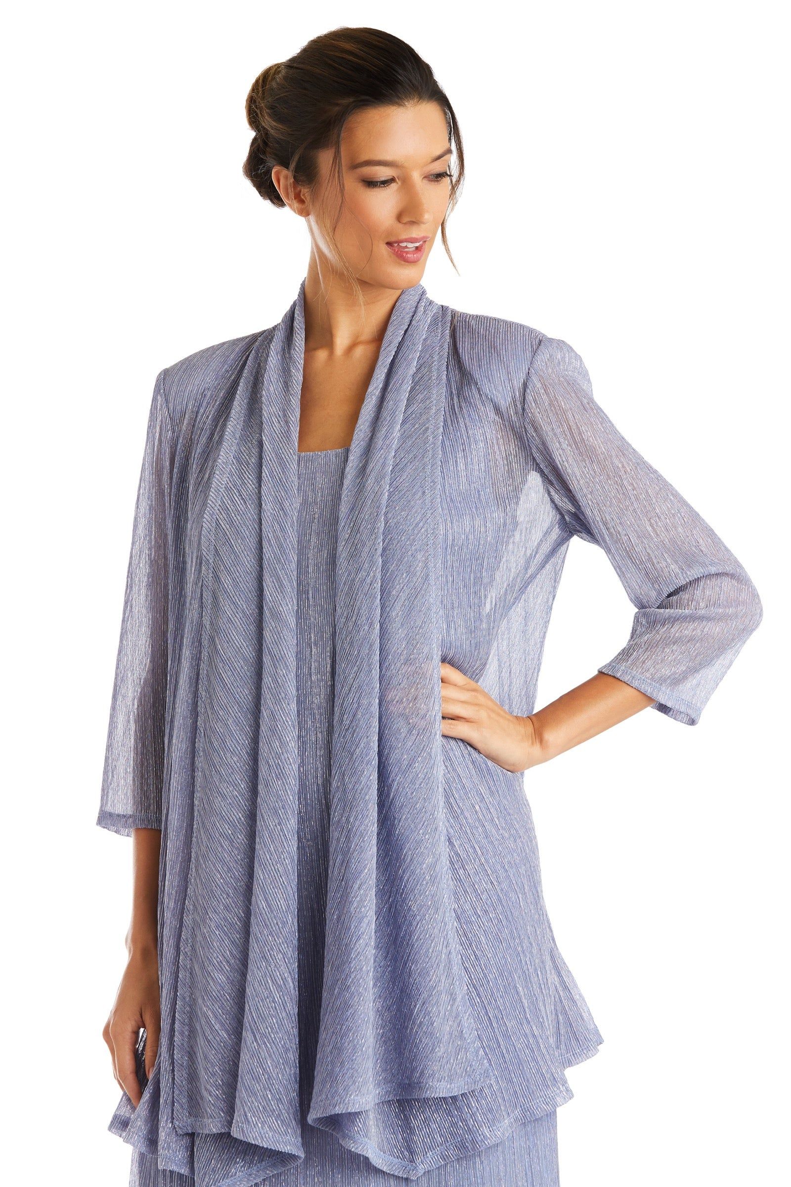 Metallic Sleeveless Dress with Matching Draped Cardigan - Petite sold by R&M Richards product image thumbnail 5