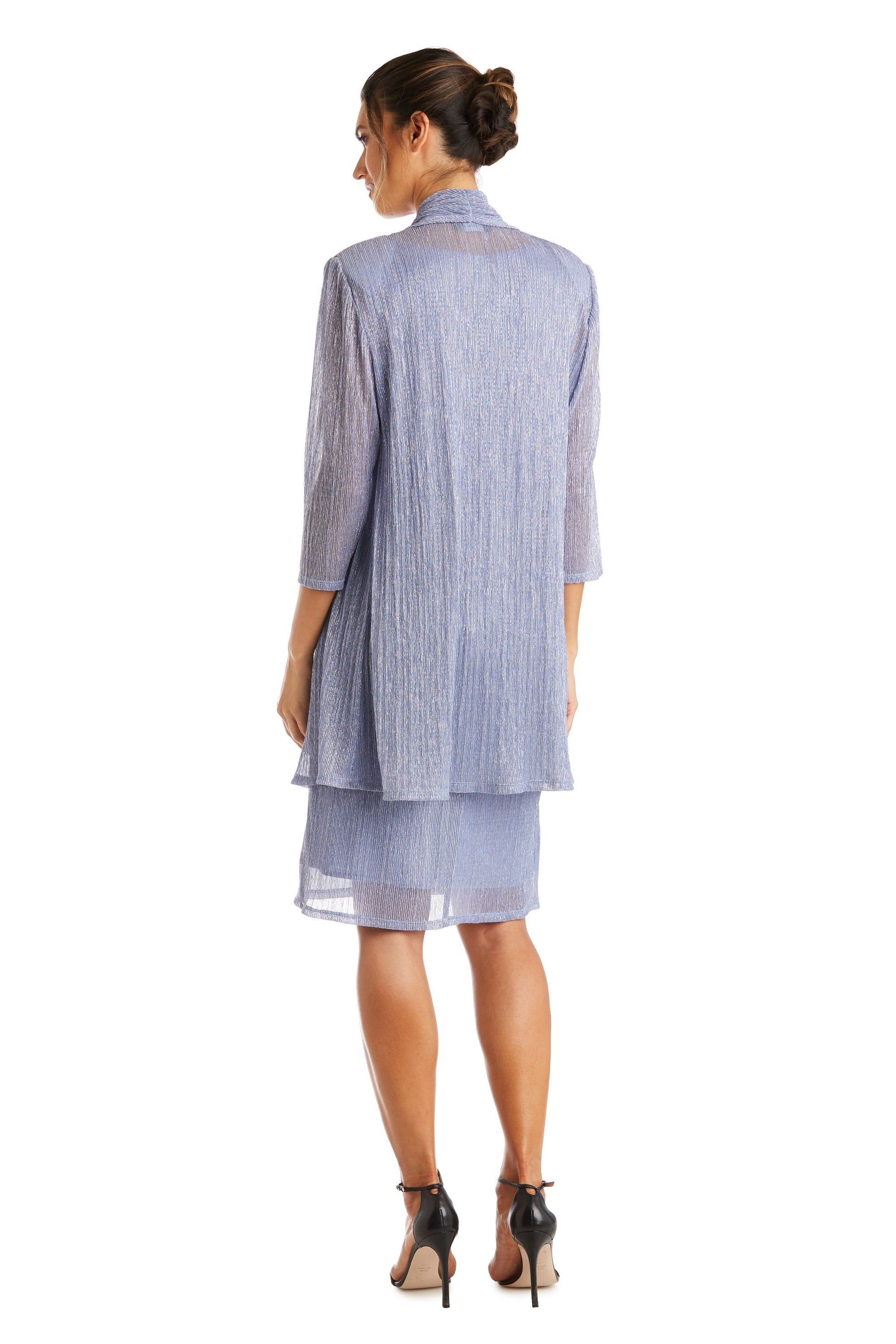 Metallic Sleeveless Dress with Matching Draped Cardigan - Petite sold by R&M Richards product image thumbnail 2