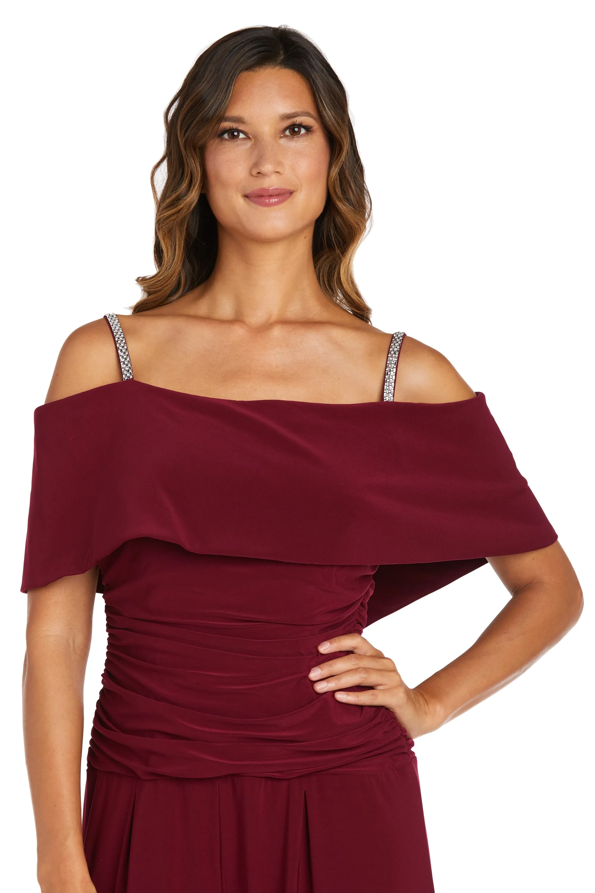Off the Shoulder Jumpsuit with Ruched Bodice - Petite sold by R&M Richards product image thumbnail 3