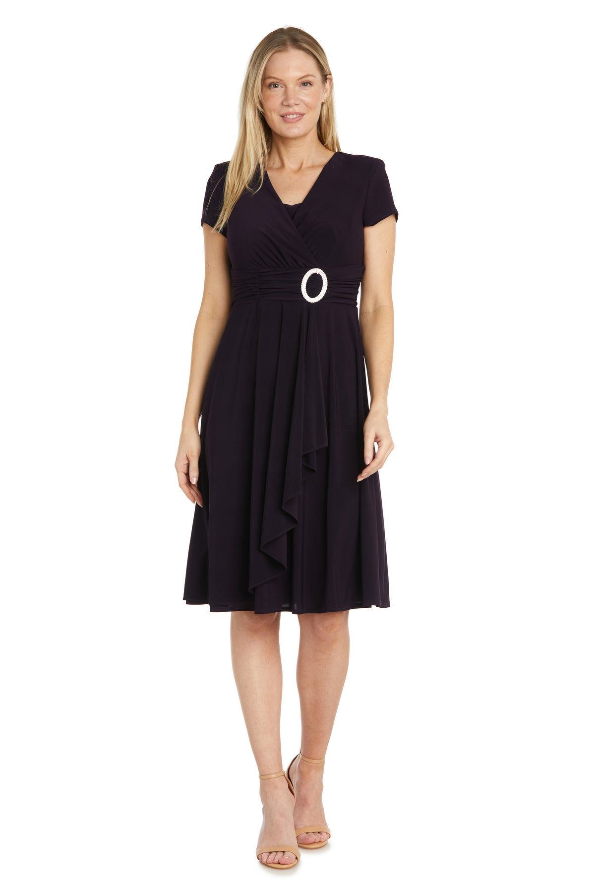 Faux Wrap Dress with Waist Embellishment - Petite sold by R&M Richards product image thumbnail 4