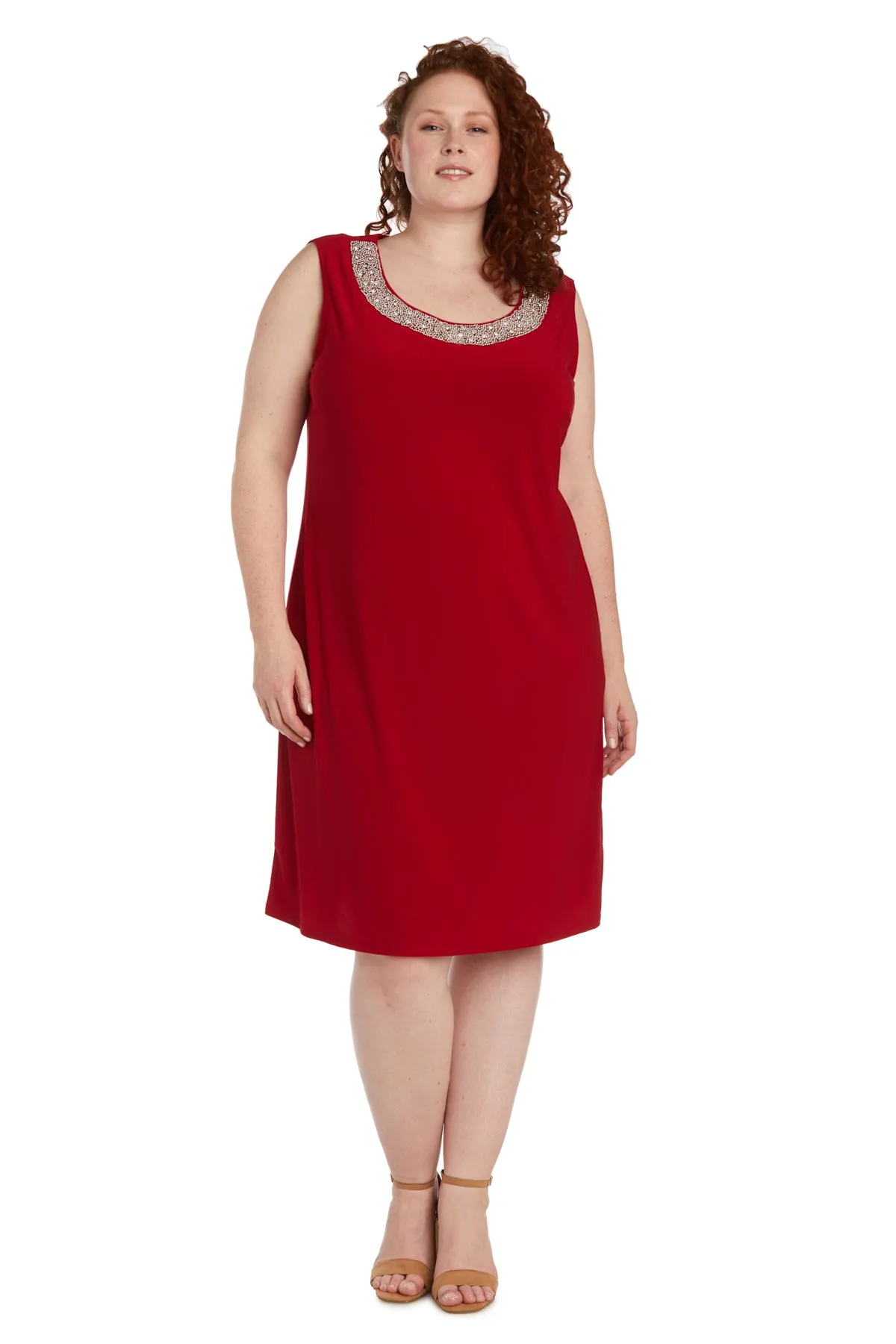 Jacket Dress With Beaded Neckline and Soft Jacket - Plus sold by R&M Richards product image thumbnail 3