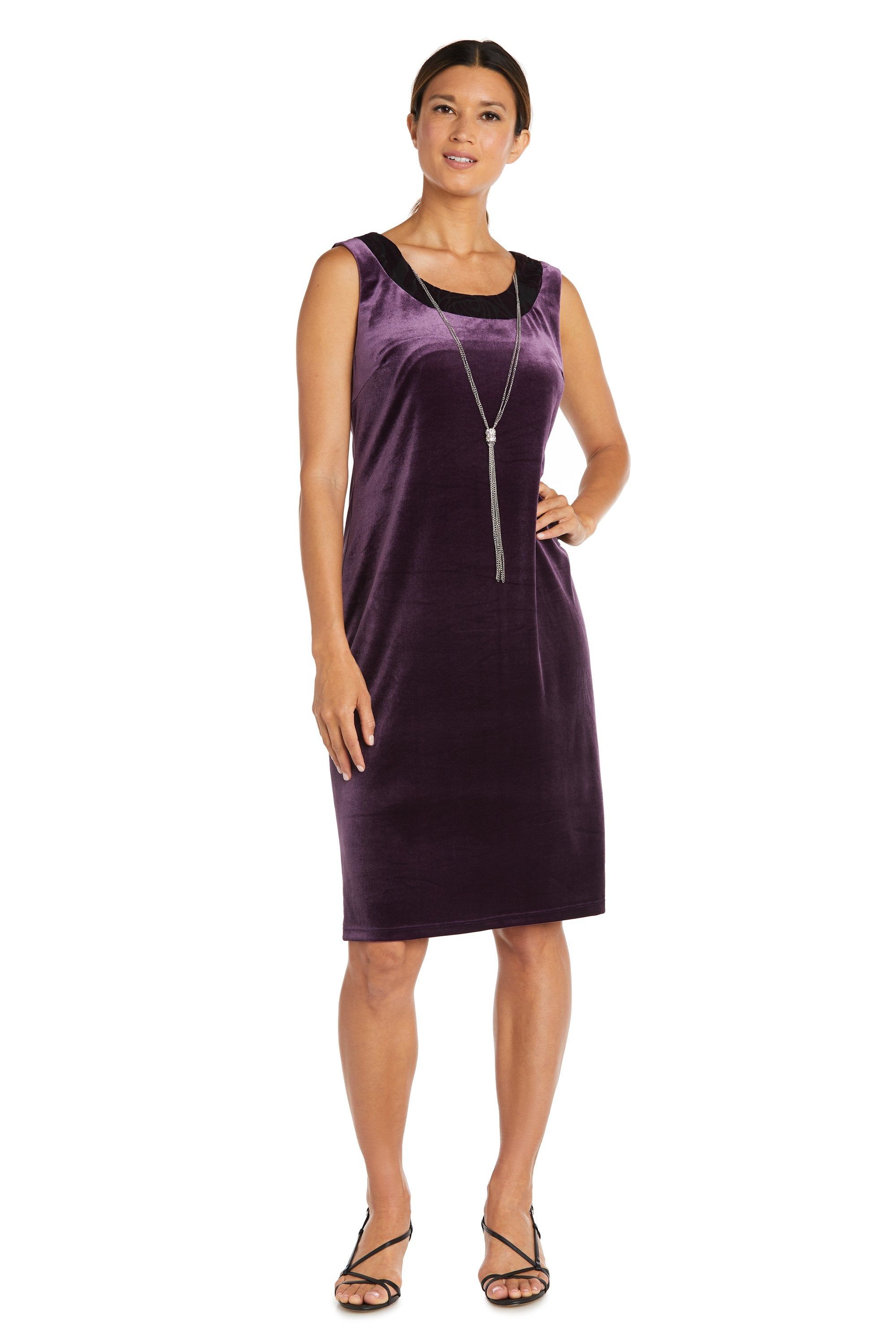 Two Piece Floral Velvet Jacket and Dress Set - Petite sold by R&M Richards product image thumbnail 3