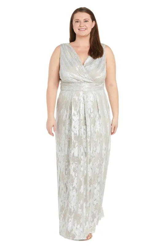 Elegant Metallic Printed Gown - Plus sold by R&M Richards