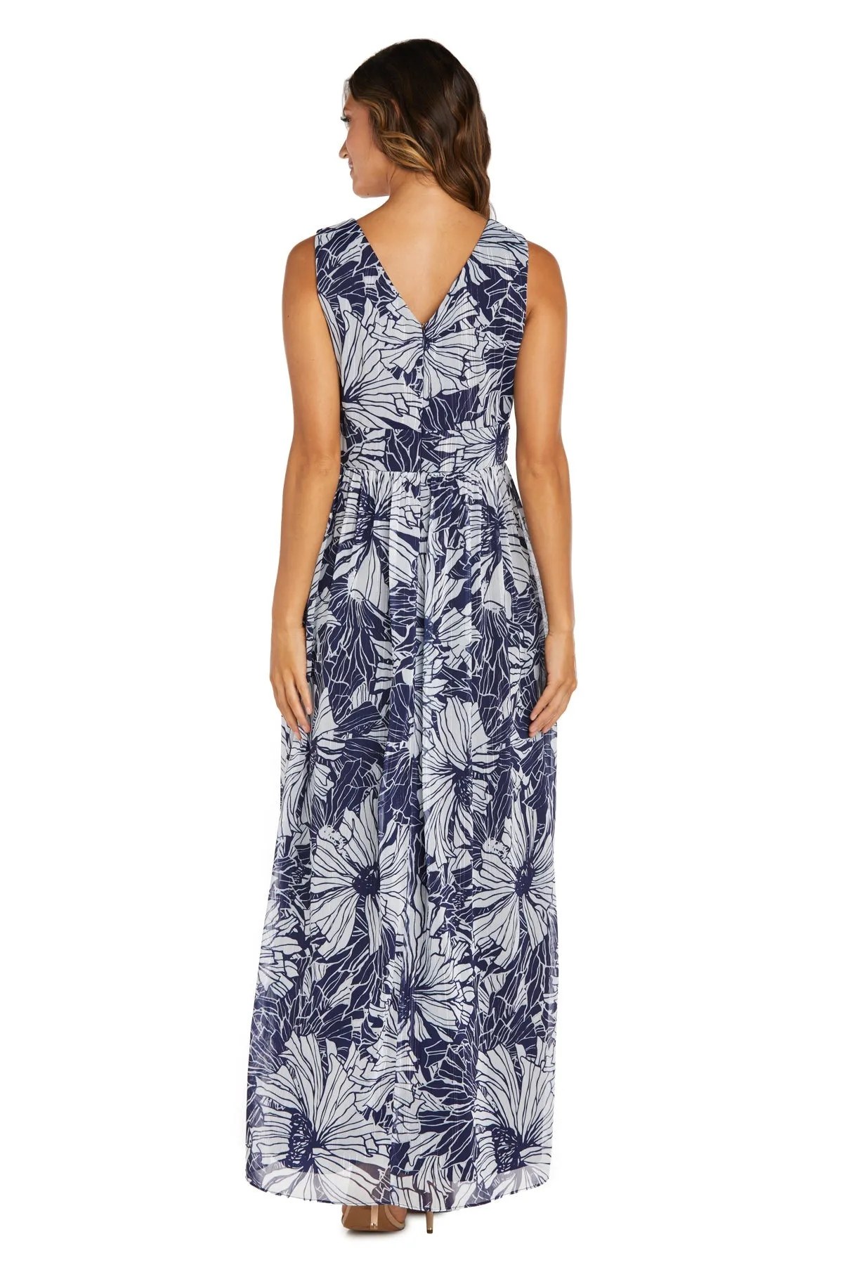 Floral Chiffon Printed Dress with Rhinestone Waistband - Petite sold by R&M Richards product image thumbnail 2