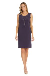 Floral Dress and Jacket Set with Built In Necklace - Petite sold by R&M Richards