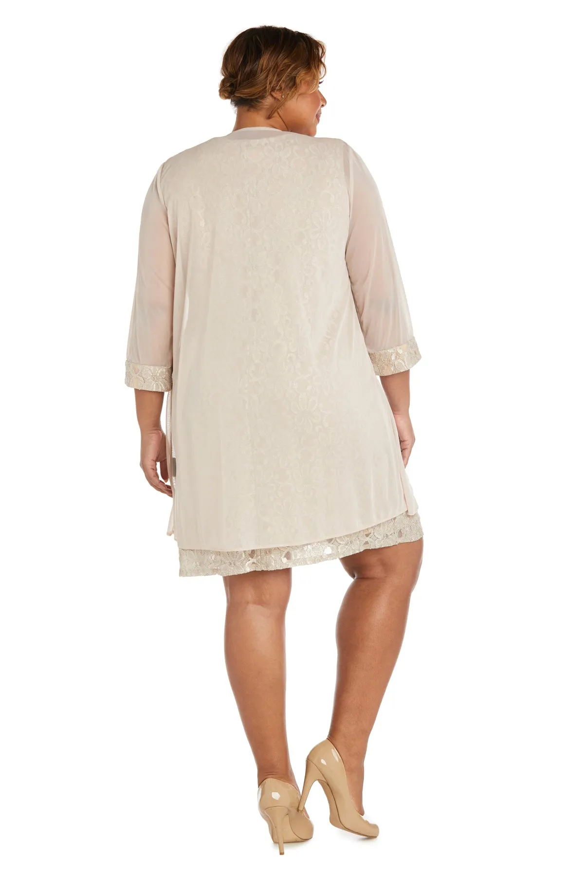 Lace Shift Dress with Pearl Embellishment - Plus sold by R&M Richards product image thumbnail 2