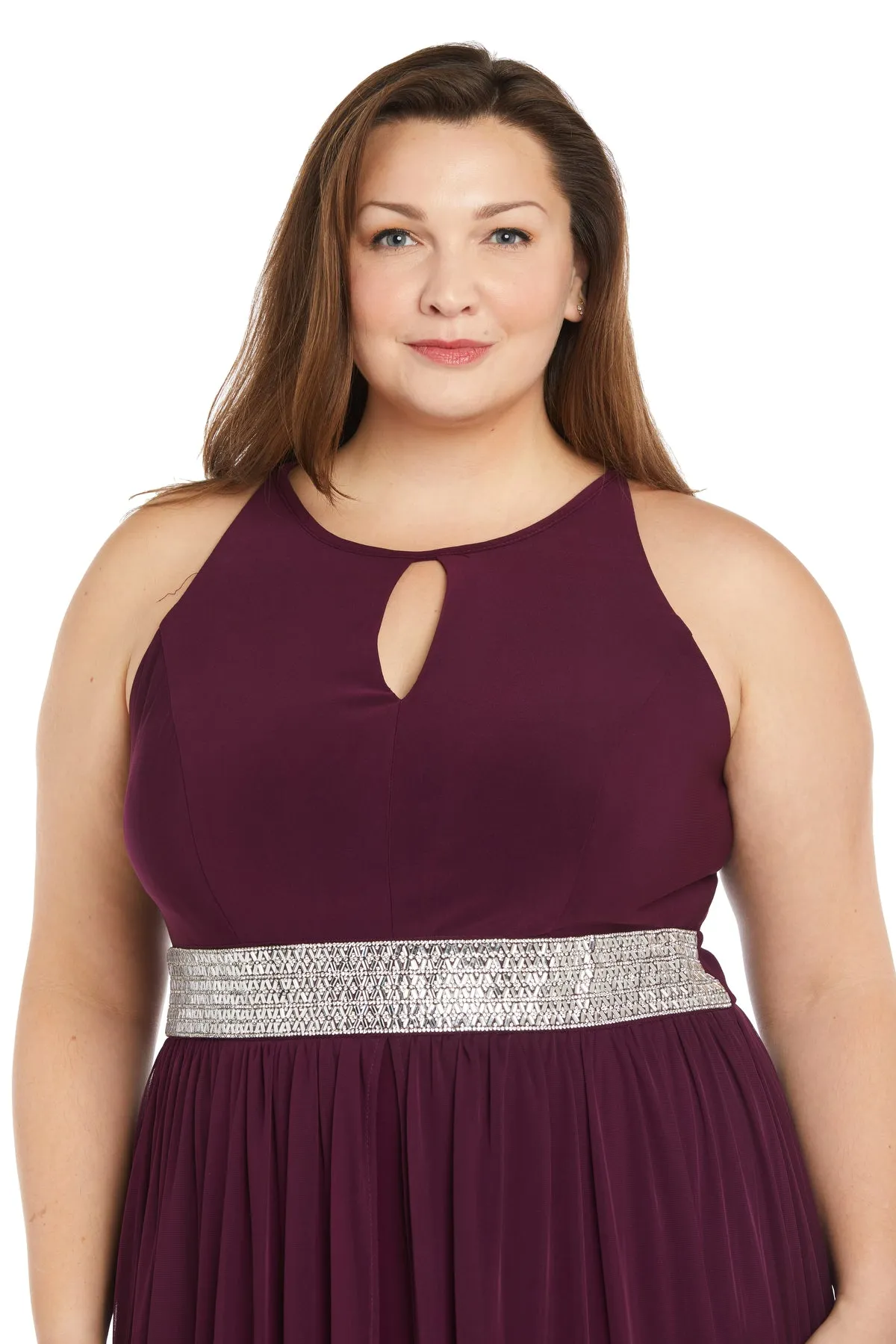 Maxi Dress with Keyhole Cutout, Halterneck and Flowing Skirt - Plus sold by R&M Richards product image thumbnail 3