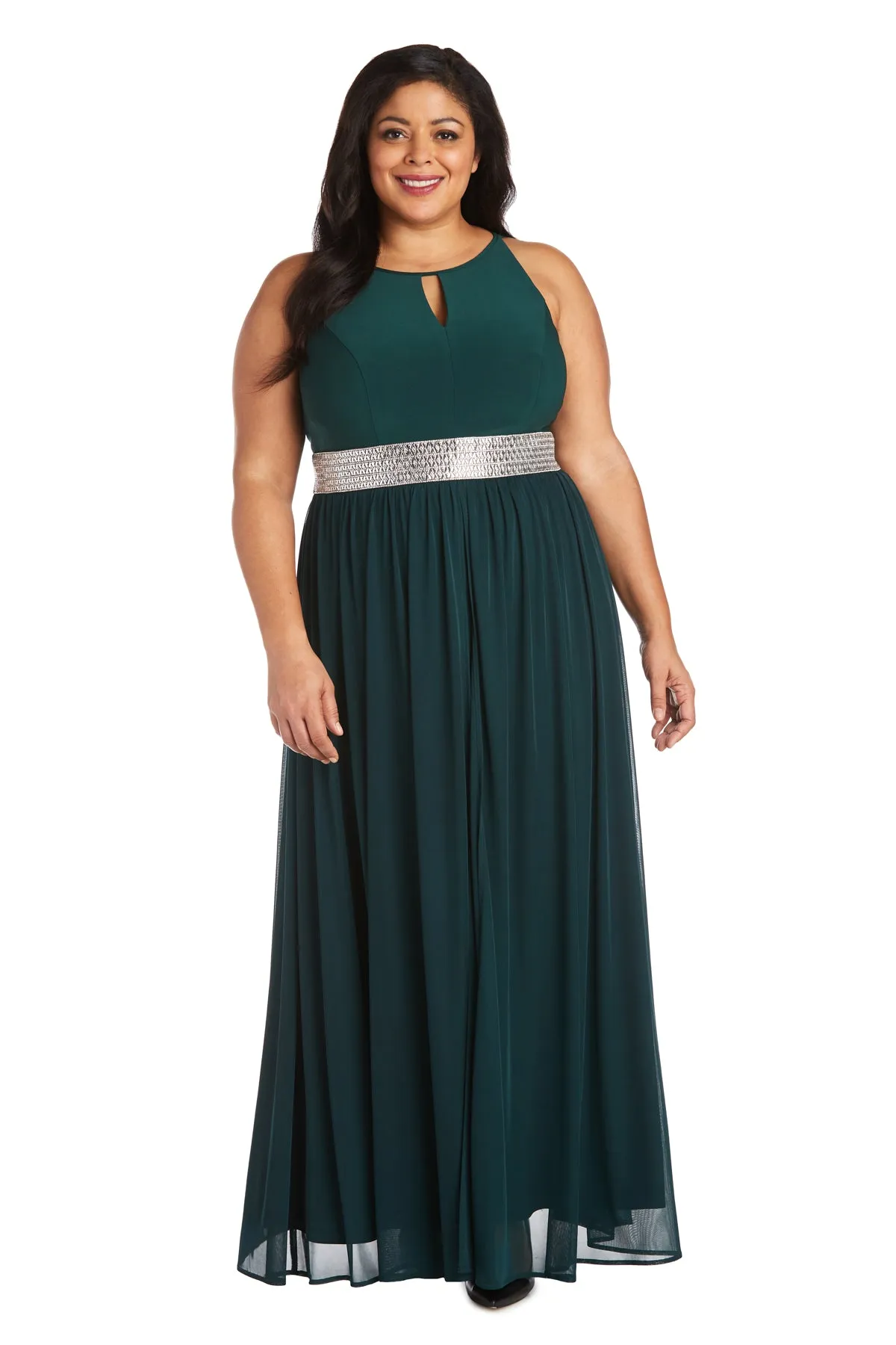 Maxi Dress with Keyhole Cutout, Halterneck and Flowing Skirt - Plus sold by R&M Richards product image thumbnail 4