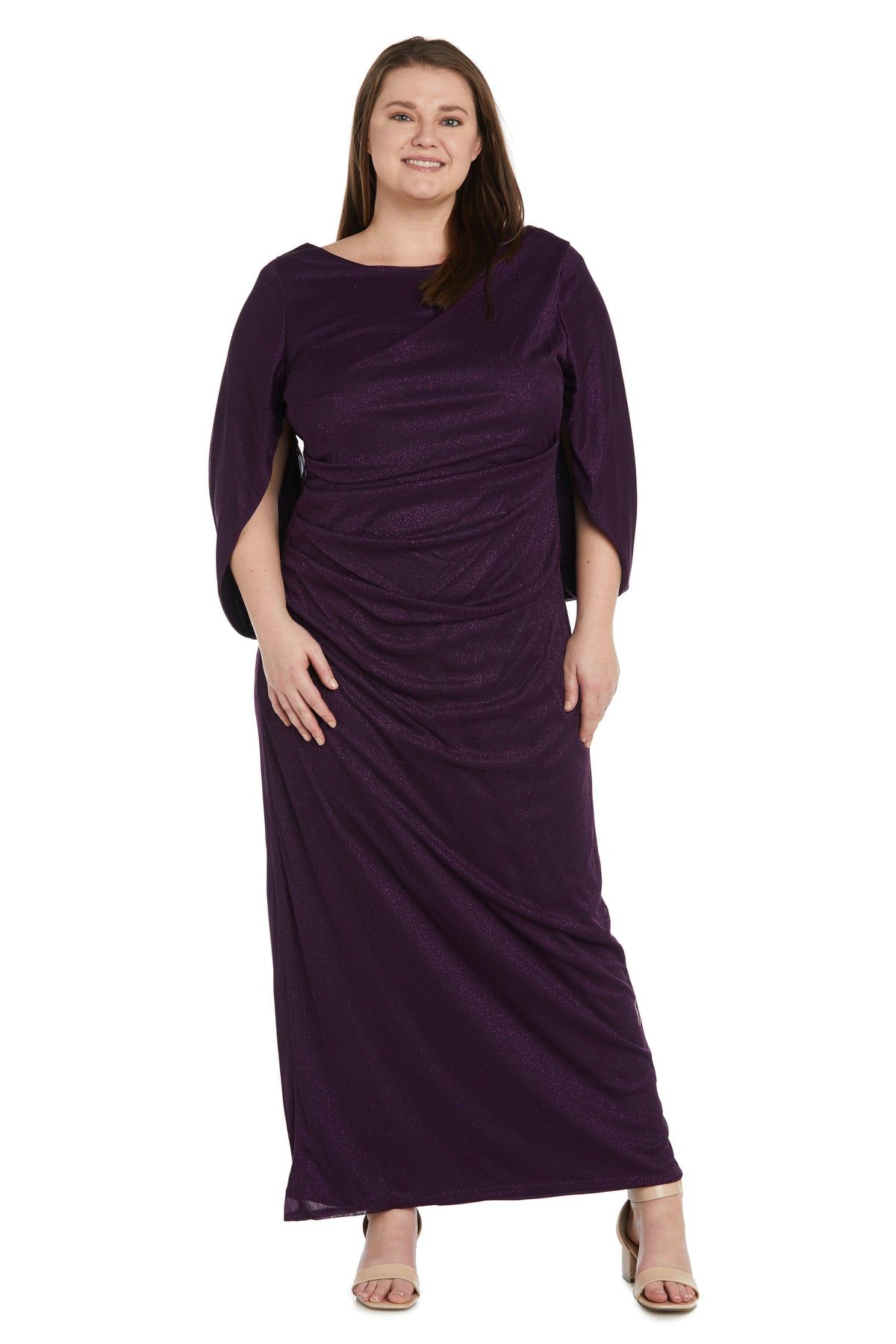 Draped Back Glitter Chiffon Dress - Plus sold by R&M Richards product image thumbnail 15