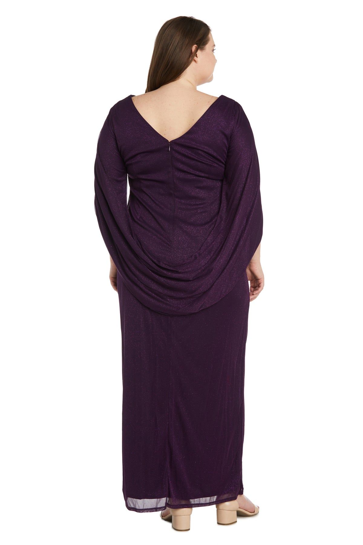 Draped Back Glitter Chiffon Dress - Plus sold by R&M Richards product image thumbnail 13