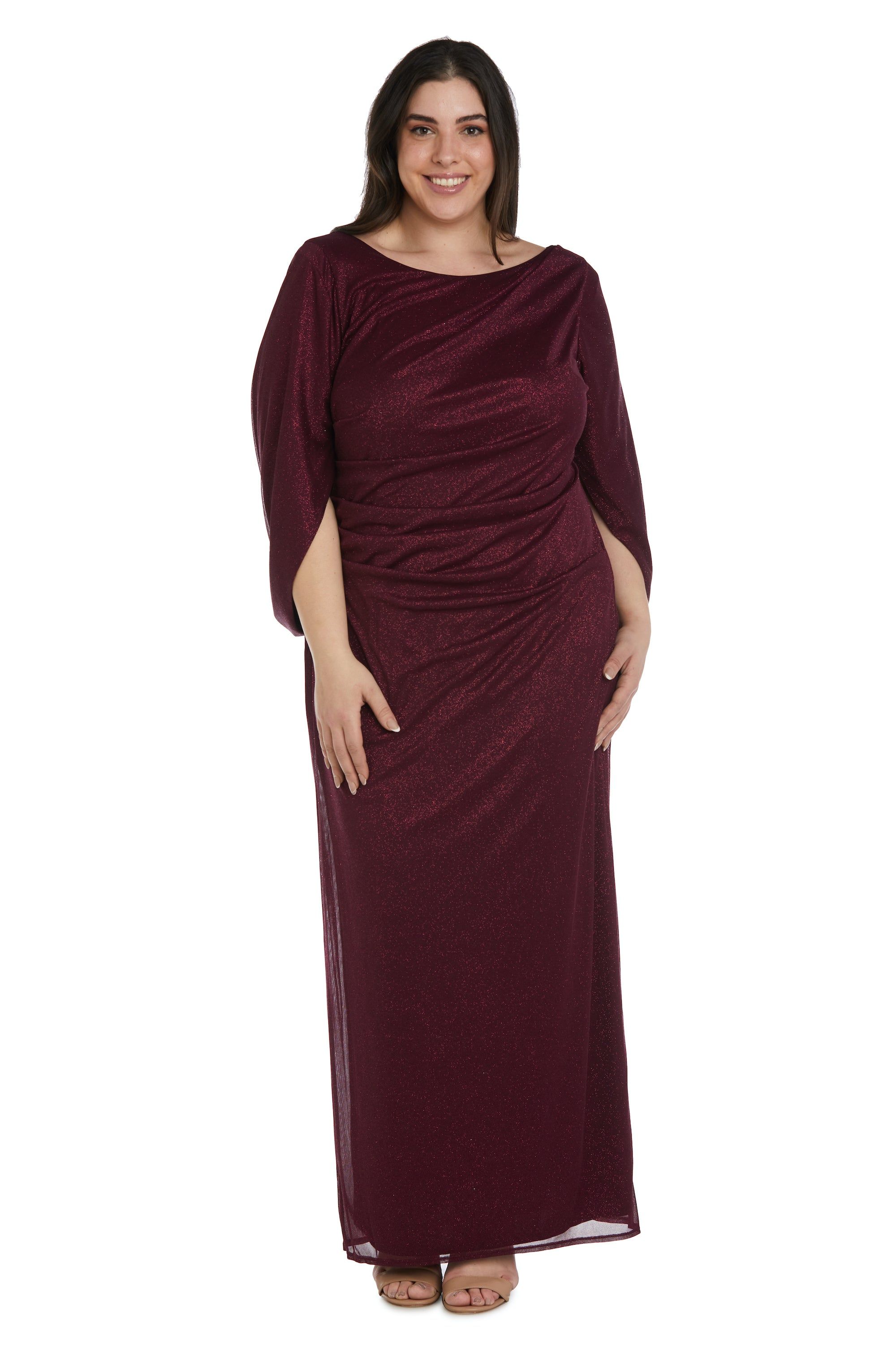 Draped Back Glitter Chiffon Dress - Plus sold by R&M Richards product image thumbnail 7