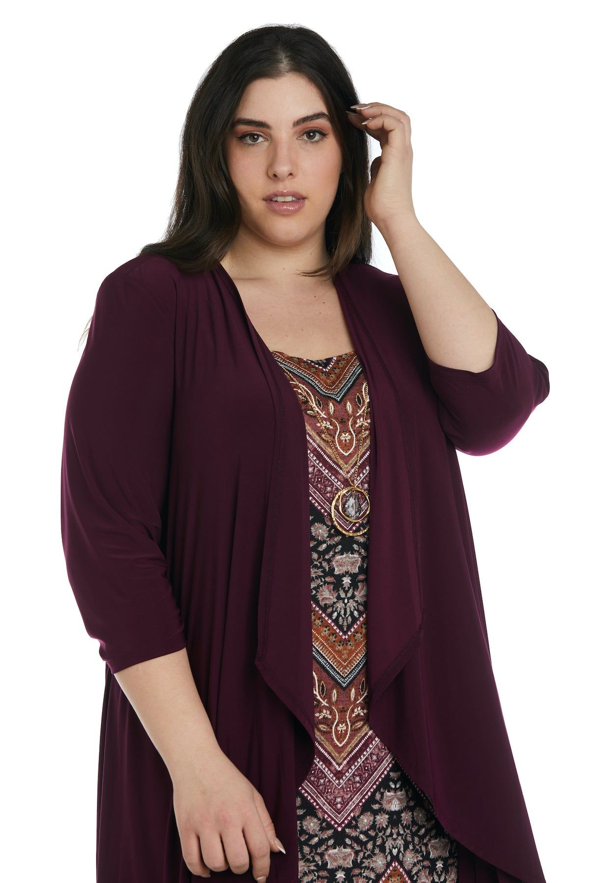 Two-Piece Printed Dress with Matching Jacket - Plus sold by R&M Richards product image thumbnail 5