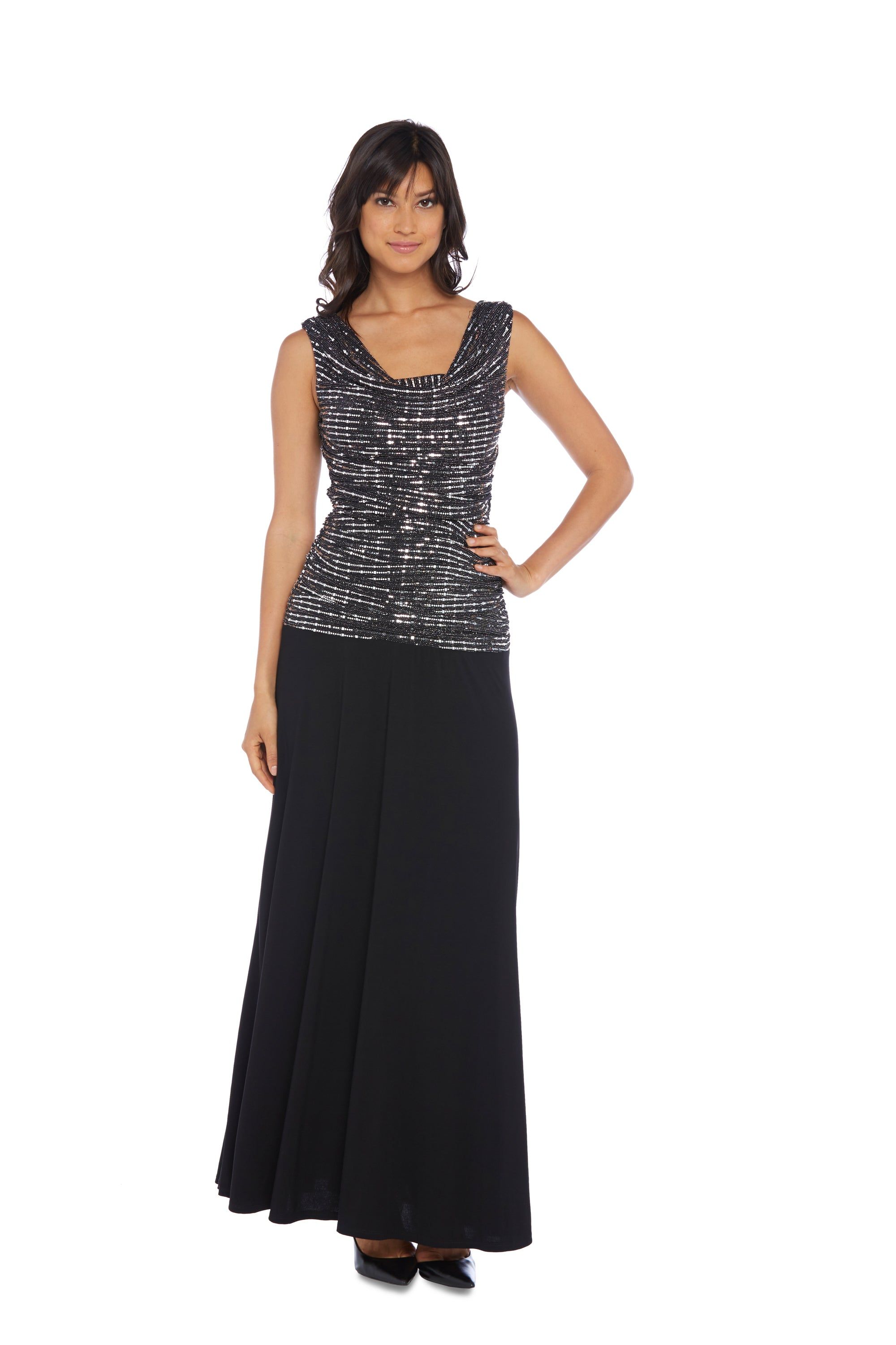 Sleeveless Maxi Gown with Sequined Top sold by R&M Richards product image thumbnail 3