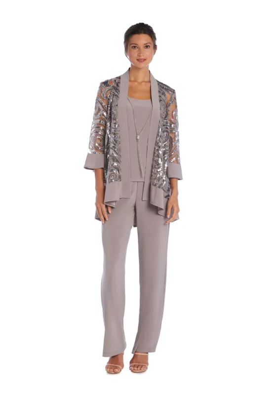 Three Piece Set With Sequin Swing Jacket and Detachable Necklace sold by R&M Richards