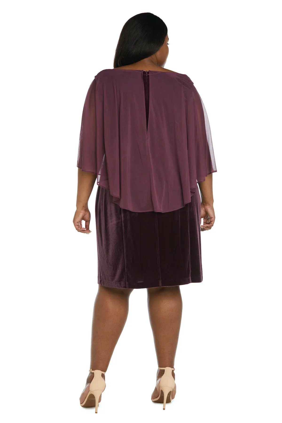 Cocktail Velvet Dress with Draped Sleeves - Plus sold by R&M Richards product image thumbnail 2