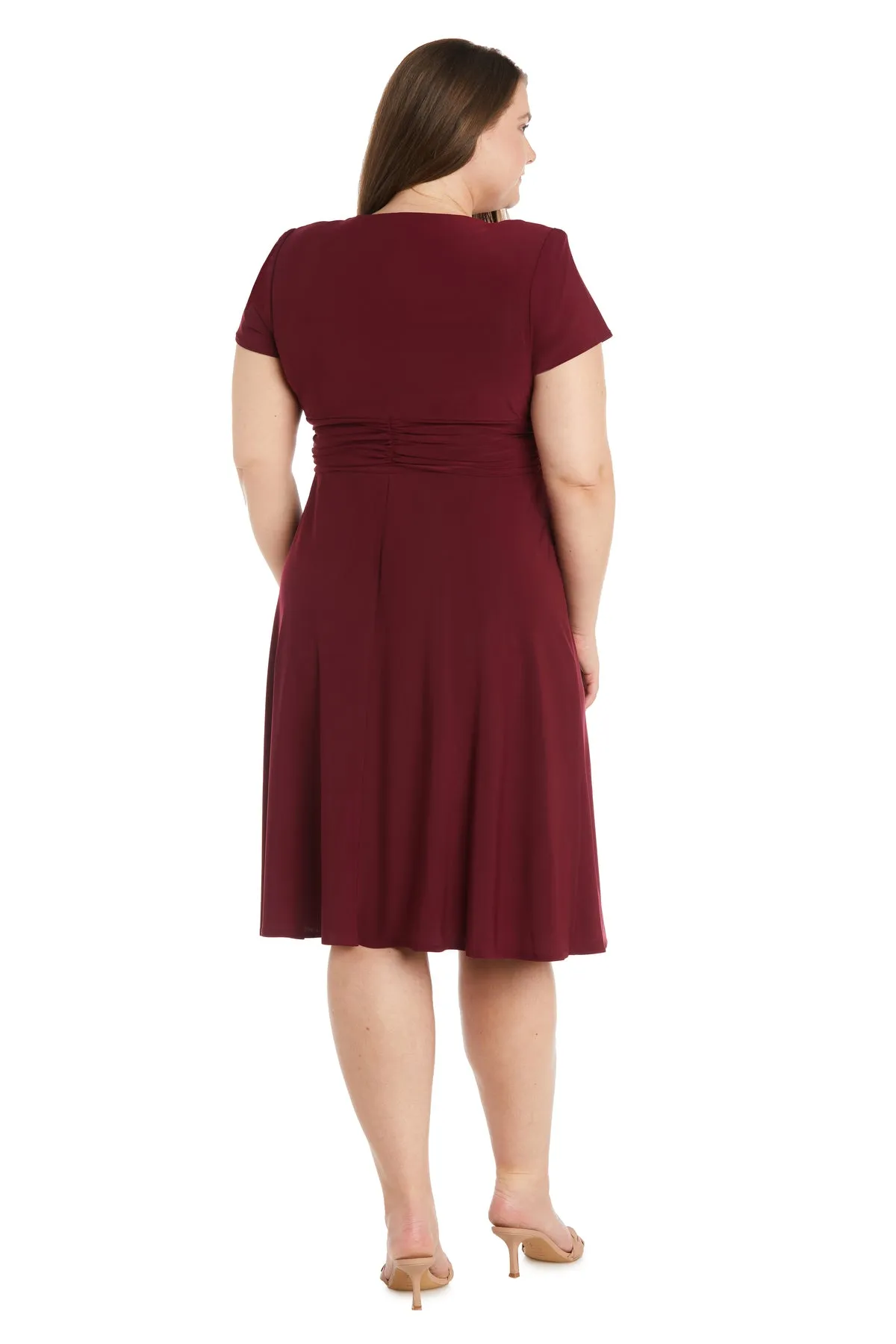 Faux Wrap Dress with Waist Embellishment - Plus sold by R&M Richards product image thumbnail 2