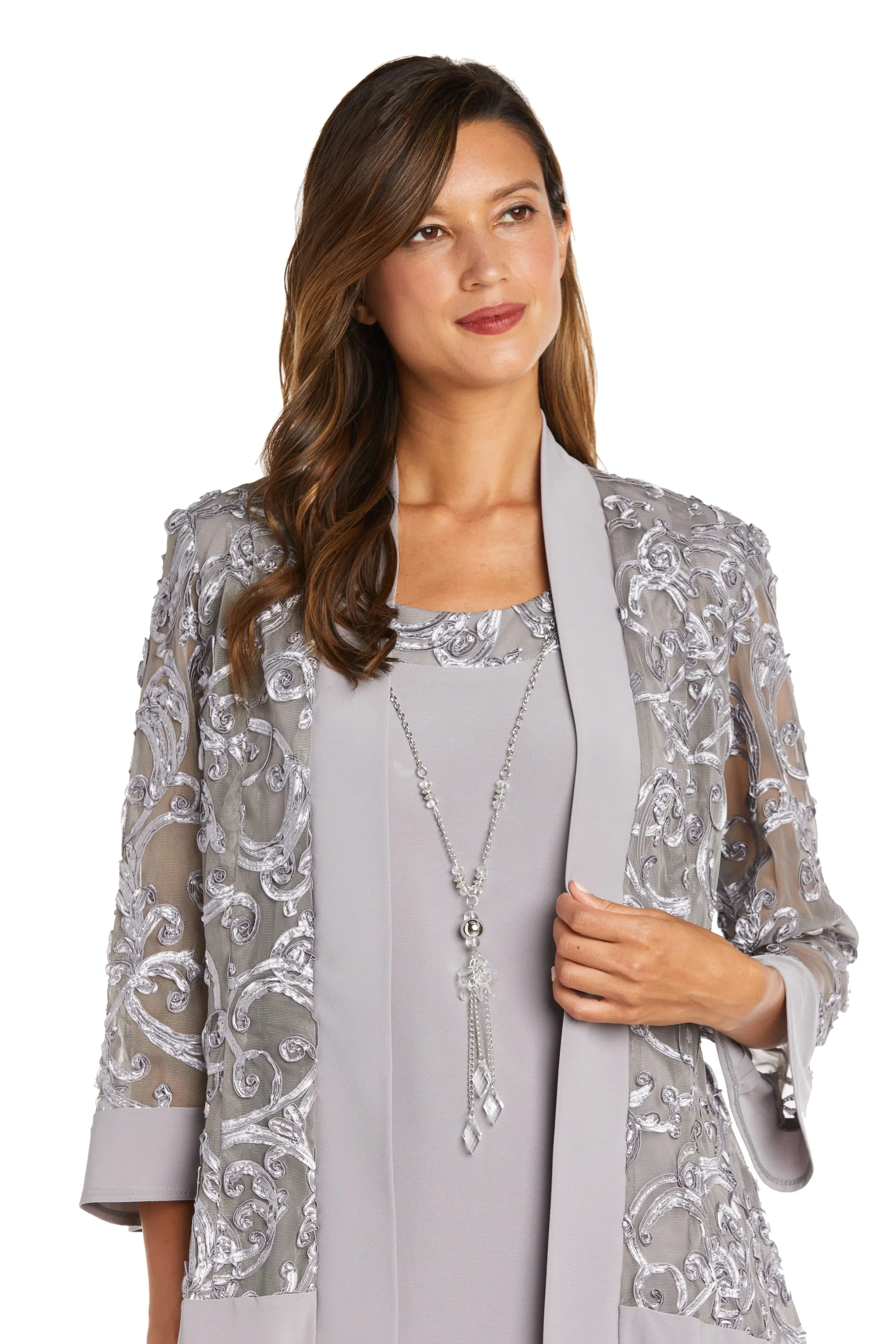 Soutache Dress and Jacket Set with Built In Necklace - Petite sold by R&M Richards product image thumbnail 5