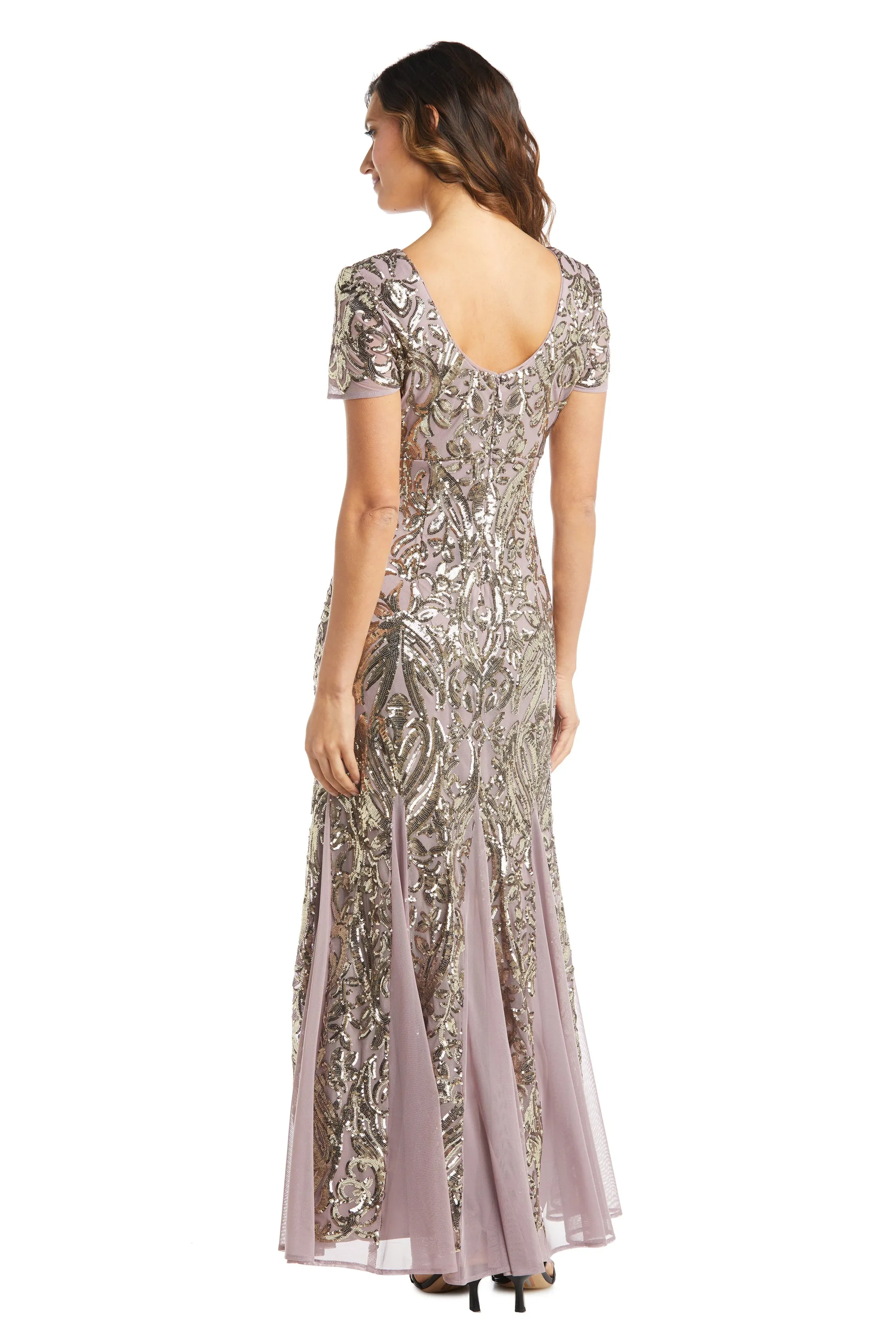 Long Beaded Evening Gown with Sequin Detail sold by R&M Richards product image thumbnail 2