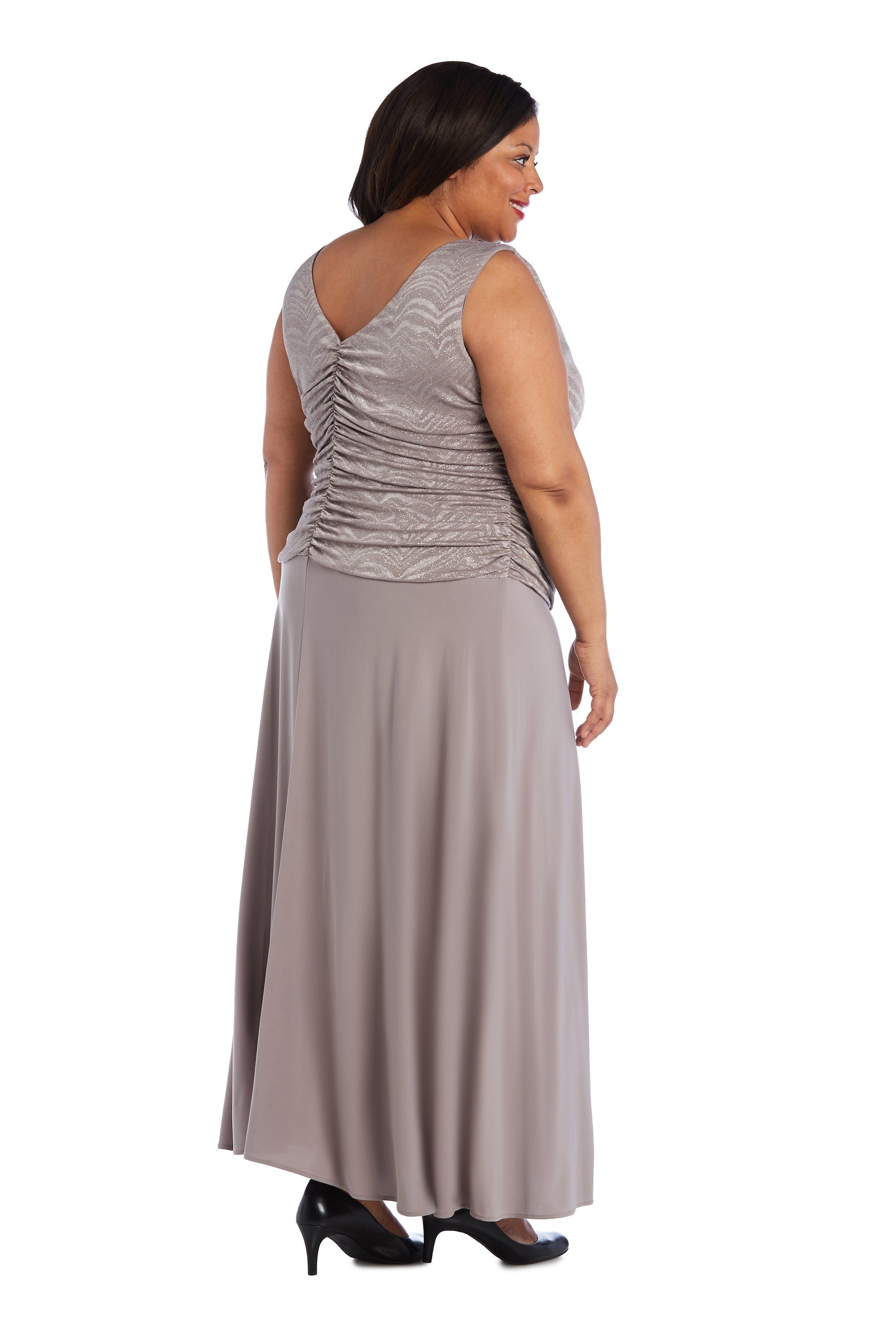 Glitter Bodice Evening Gown - Plus sold by R&M Richards product image thumbnail 5