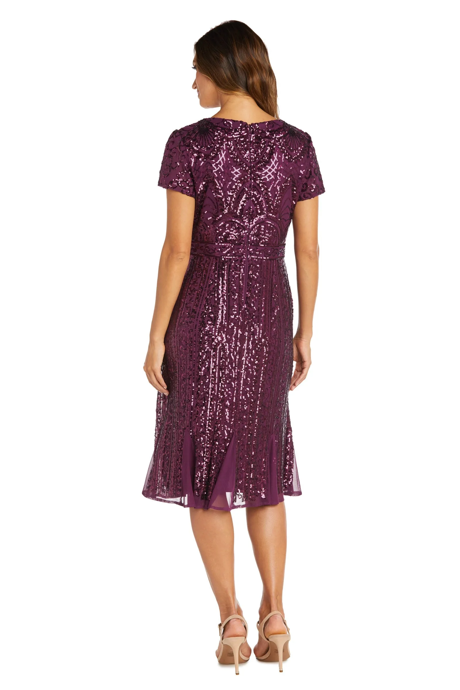 Midi Length Mesh Beaded Dress With Godet Insets - Petite sold by R&M Richards product image thumbnail 2