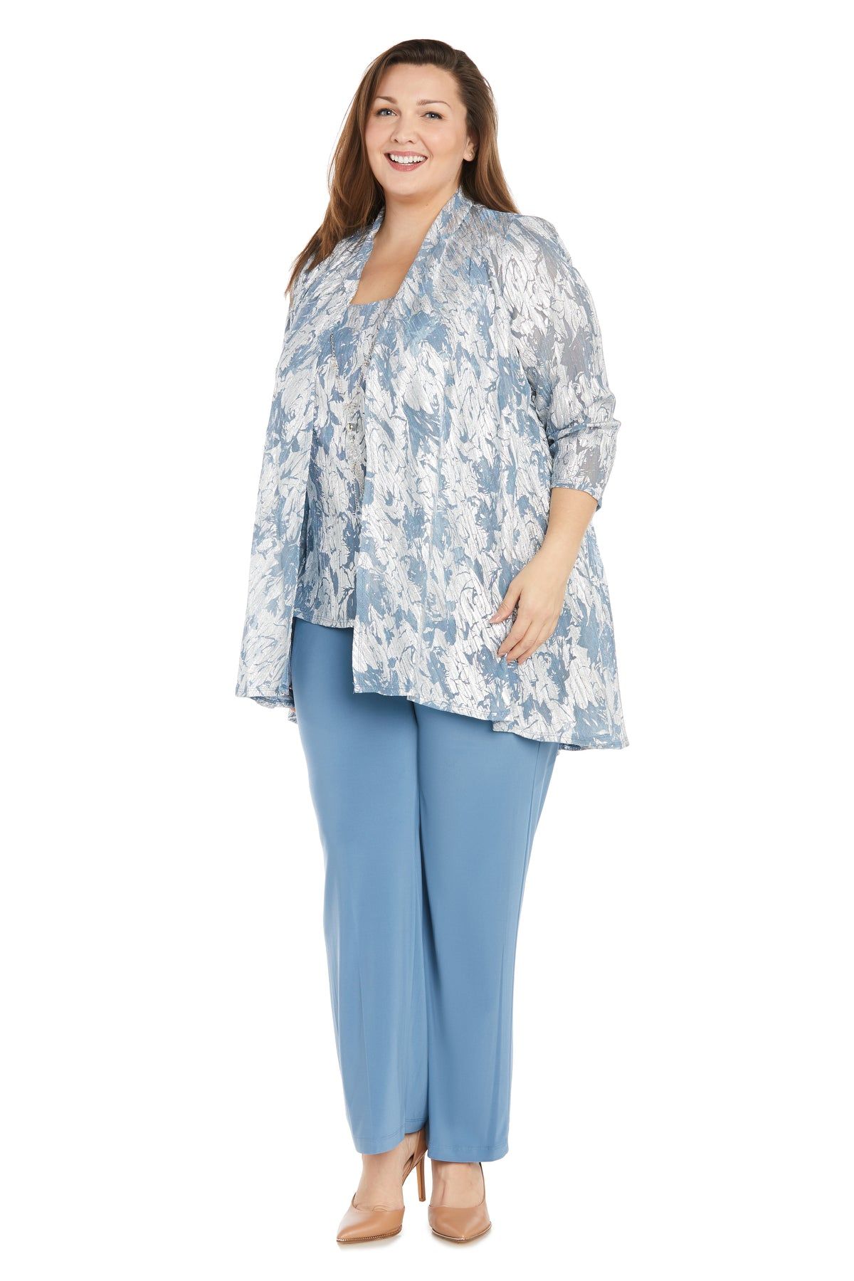 Metallic Patterned Pantsuit - Plus sold by R&M Richards