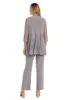Three Piece Pant Suit with Sheer Inserts, Beading and Diamante - Petite sold by R&M Richards