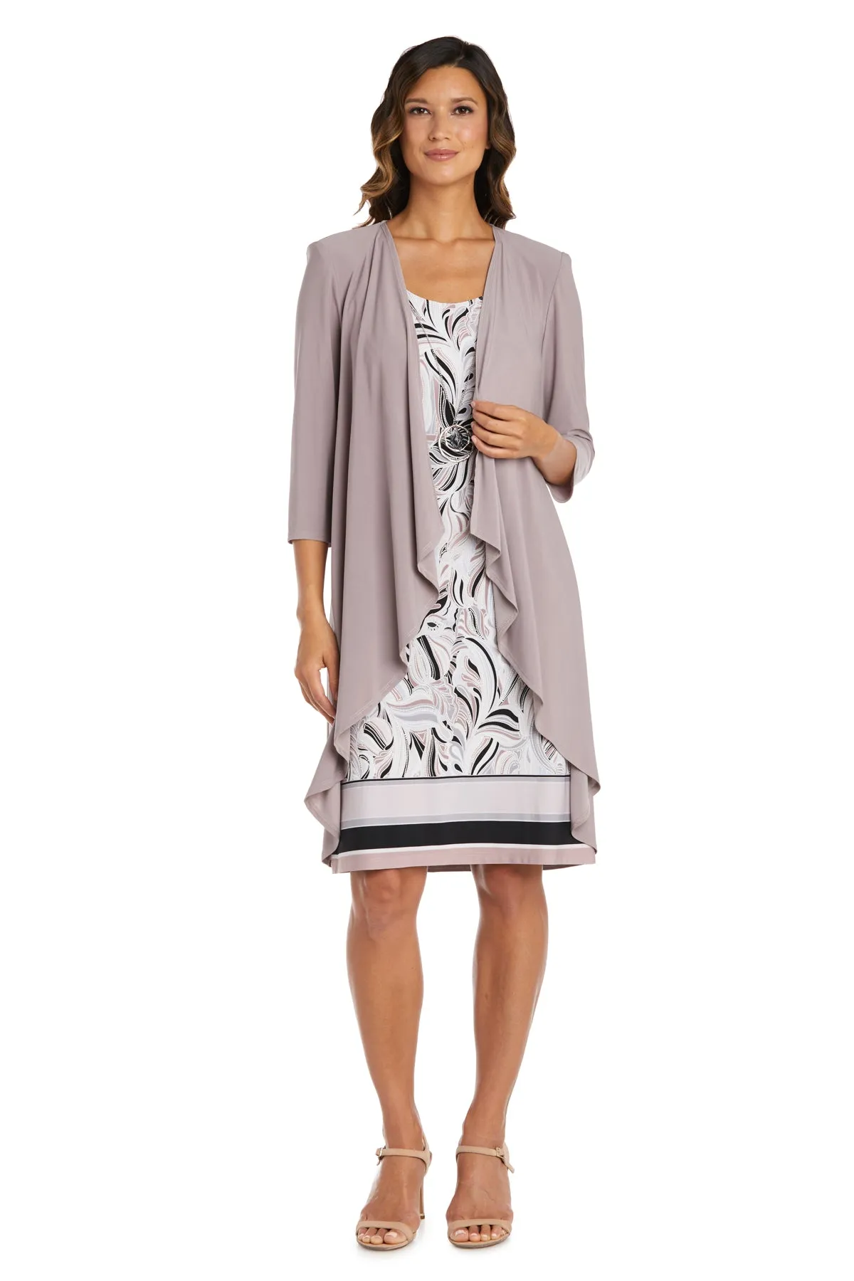 Two-Piece Puff Print Jacket Dress - Petite sold by R&M Richards