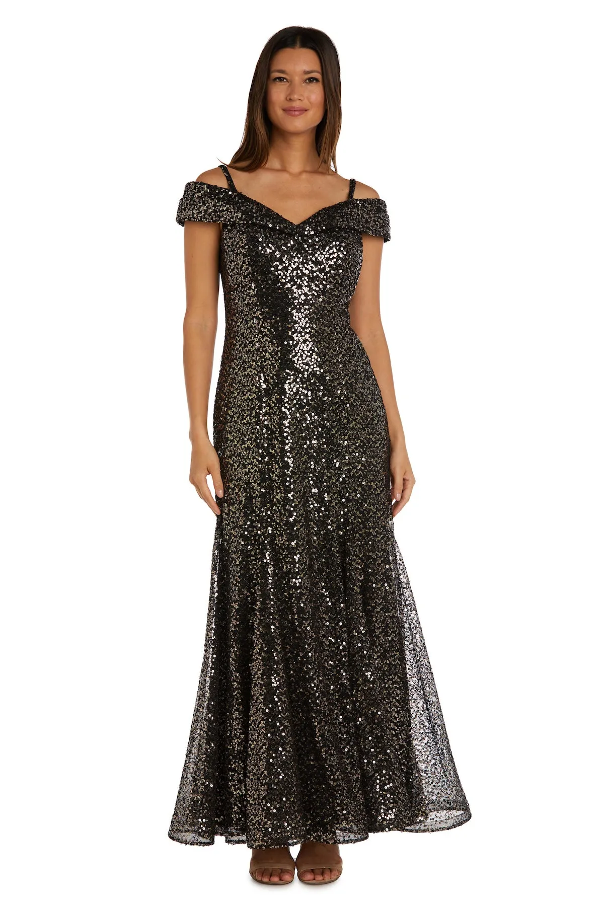 Off The Shoulder Shimmery Gown - Petite sold by R&M Richards