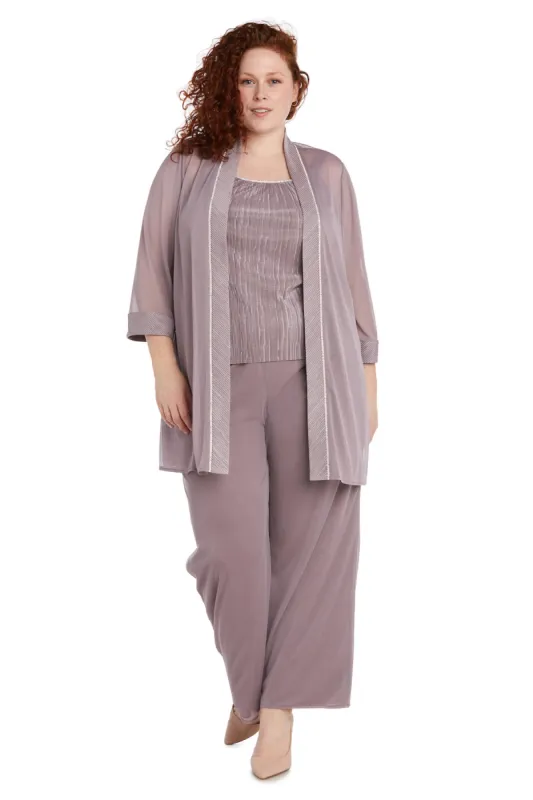 Three-Piece Pantsuit with Sheer Jacket - Plus sold by R&M Richards