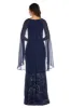 Beaded Long Gown With Sheer Cape sold by R&M Richards
