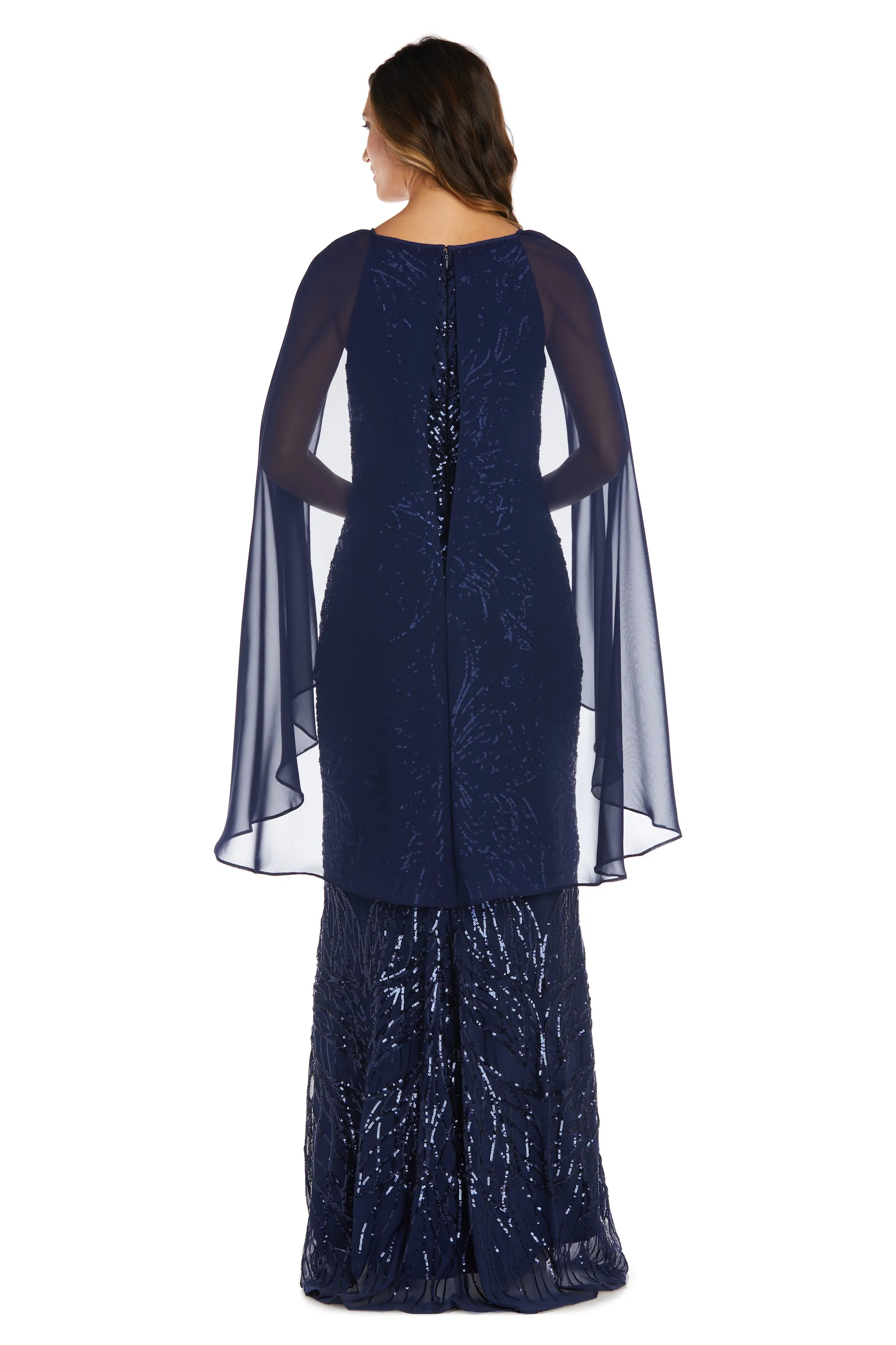 Beaded Long Gown With Sheer Cape sold by R&M Richards product image thumbnail 2