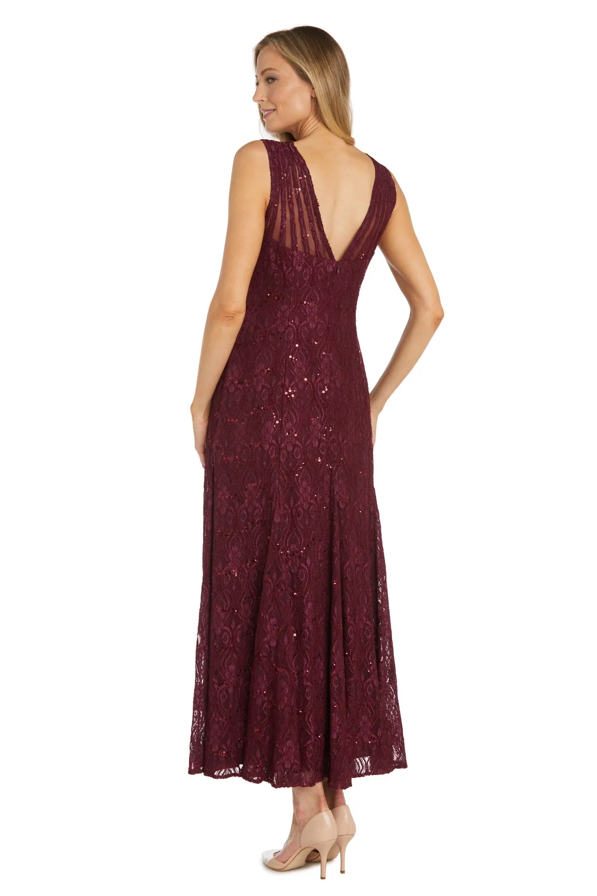 Sequined Lace Gown with Sheer Inserts sold by R&M Richards product image thumbnail 2