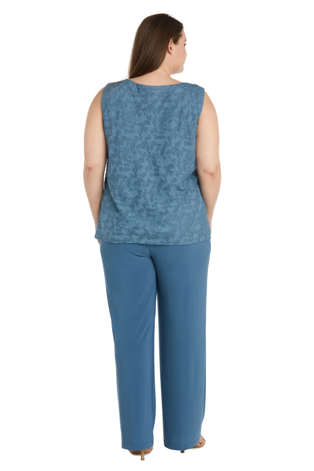 Three Piece Jacquard Burnout Pantsuit - Plus sold by R&M Richards product image thumbnail 4