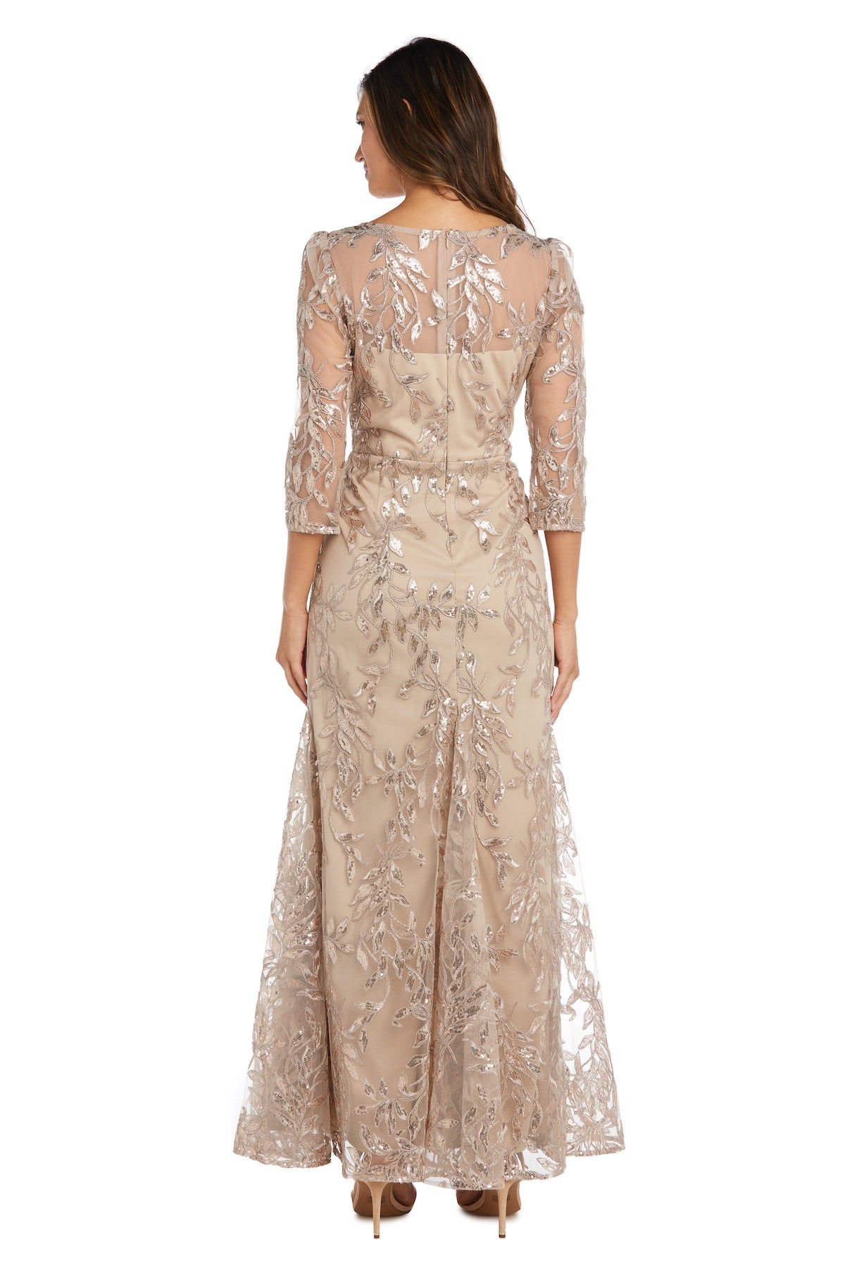 Embellished Boat Neck Illusion Gown sold by R&M Richards product image thumbnail 2